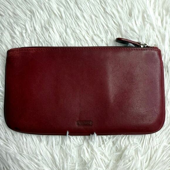 Vintage COACH y2k Red Slim Money Make up Cosmetic Case - Picture 2 of 14